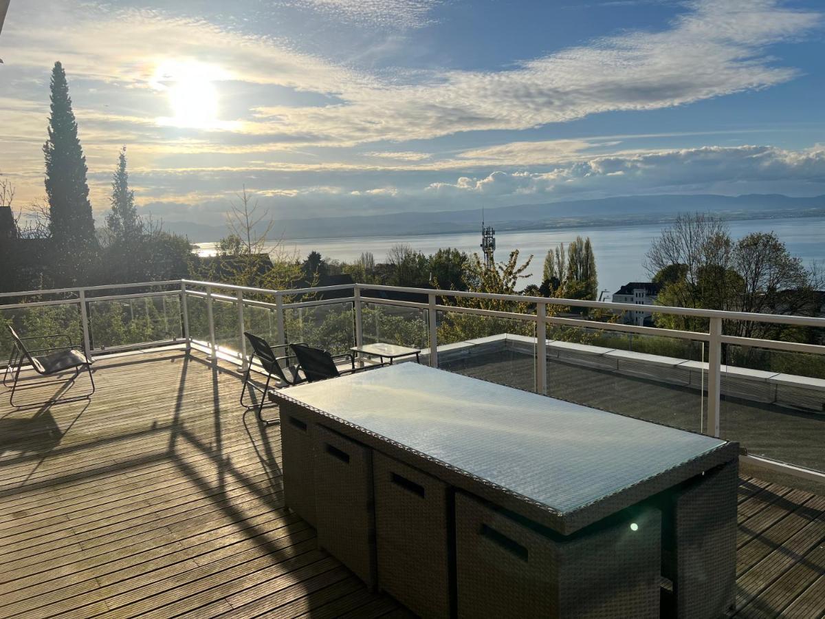 Leman Panoramique Avec Terrasse A Deux Pas Du Centre-Ville Évian-les-Bains Kültér fotó