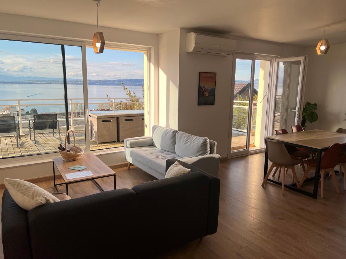 Leman Panoramique Avec Terrasse A Deux Pas Du Centre-Ville Évian-les-Bains Kültér fotó